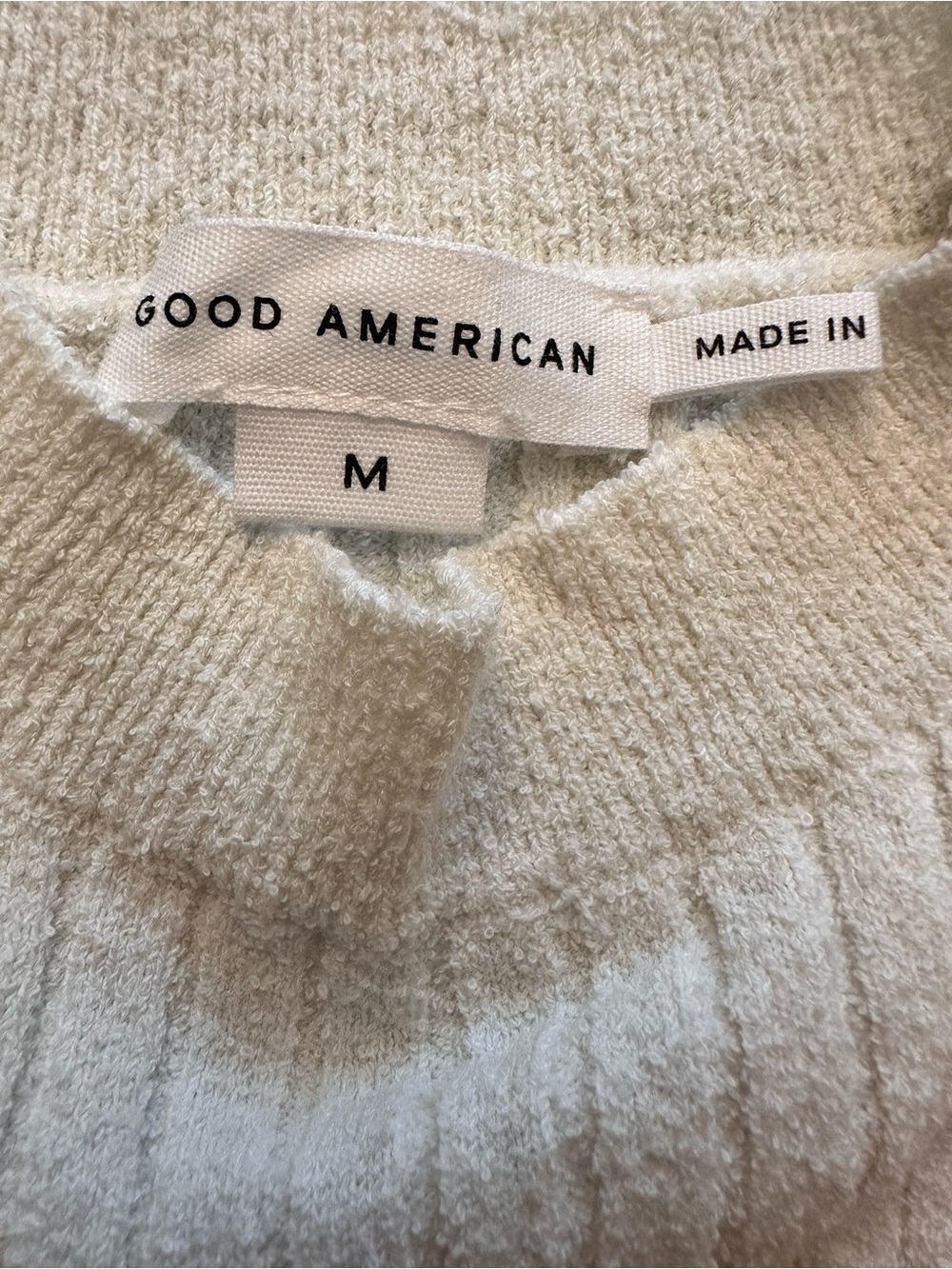 NWT Good American Sz M Ribbed Terry Midi Dress Cream $179 MSRP - Picture 5 of 8